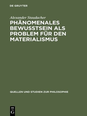 cover image of Phänomenales Bewußtsein als Problem für den Materialismus